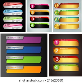 colorful modern text box template for website computer graphic and internet, numbers. Set of color frames for text or quotes. brochure. many, various