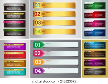 colorful modern text box template for website computer graphic and internet, numbers. Set of color frames for text or quotes. brochure. many, various