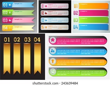 colorful modern text box template for website computer graphic and internet, numbers. Set of color frames for text or quotes. brochure. many, various