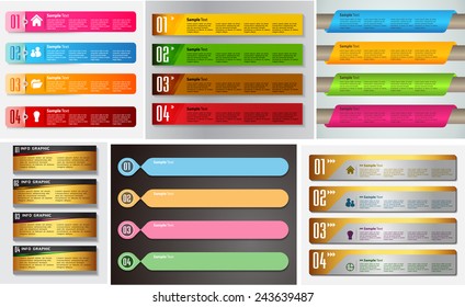 colorful modern text box template for website computer graphic and internet, numbers. Set of color frames for text or quotes. brochure. many, various