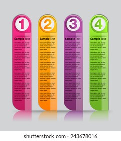 colorful modern text box template for website computer graphic technology and internet, numbers.