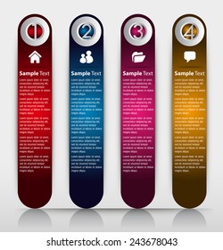 colorful modern text box template for website computer graphic technology and internet, numbers.