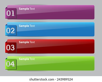 colorful modern text box template for website computer graphic technology and internet, numbers