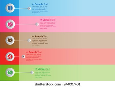 colorful modern text box template for website computer graphic technology and internet, numbers.
