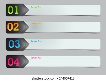 colorful modern text box template for website computer graphic technology and internet, numbers. silver