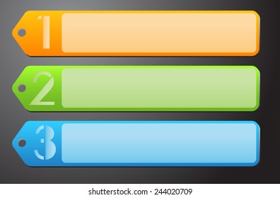 colorful modern text box template for website computer graphic technology and internet, numbers.