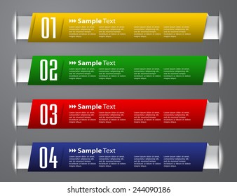 colorful modern text box template for website computer graphic technology and internet, numbers.