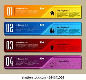 colorful modern text box template for website computer graphic and internet, numbers. 