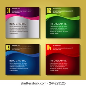 colorful modern text box template for website computer graphic technology and internet, numbers.
