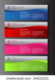 colorful modern text box template for website computer graphic technology and internet, numbers.