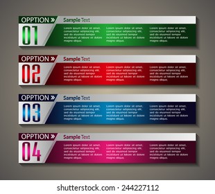 colorful modern text box template for website computer graphic technology and internet, numbers.