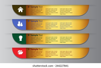 colorful modern text box template for website computer graphic technology and internet, numbers. gold