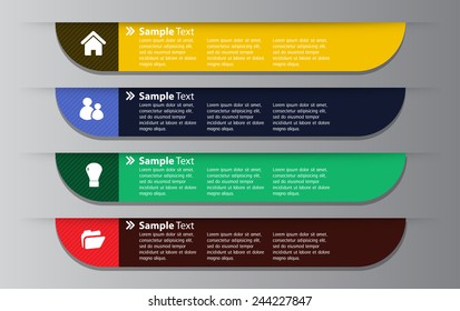 colorful modern text box template for website computer graphic technology and internet, numbers.