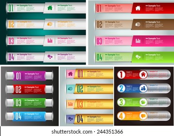 colorful modern text box template for website computer graphic and internet, numbers. Set of color frames for text or quotes. brochure. many. various.