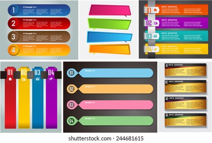 colorful modern text box template for website computer graphic technology and internet, numbers. Set of color frames for text or quotes. brochure. many, various