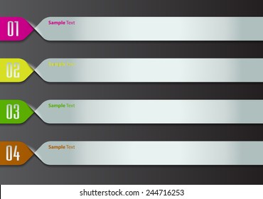 colorful modern text box template for website computer graphic technology and internet, numbers.