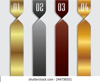 colorful modern text box template for website computer graphic and internet, numbers. gold silver