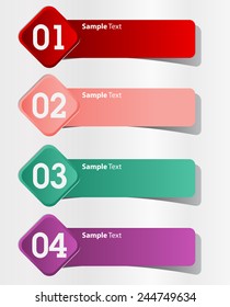 colorful modern text box template for website computer graphic technology and internet, numbers. 