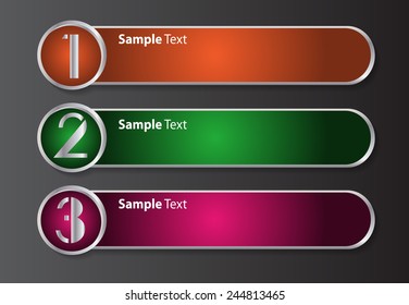 colorful modern text box template for website computer graphic technology and internet, numbers. 