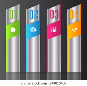 colorful modern text box template for website computer graphic technology and internet, numbers. 