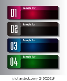 colorful modern text box template for website computer graphic technology and internet, numbers.