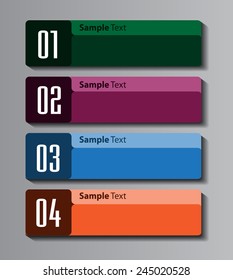 colorful modern text box template for website computer graphic technology and internet, numbers.