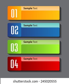 colorful modern text box template for website computer graphic technology and internet, numbers.