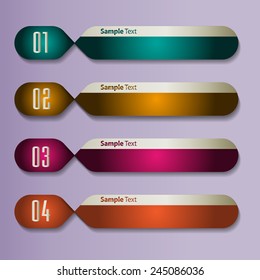 colorful modern text box template for website computer graphic technology and internet, numbers.