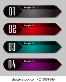 colorful modern text box template for website computer graphic technology and internet, numbers.