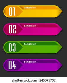 colorful modern text box template for website computer graphic technology and internet, numbers.