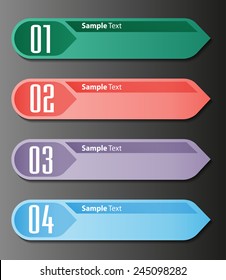 colorful modern text box template for website computer graphic technology and internet, numbers.