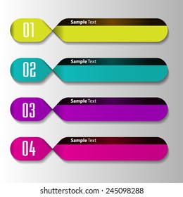 colorful modern text box template for website computer graphic technology and internet, numbers.