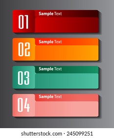 colorful modern text box template for website computer graphic technology and internet, numbers.