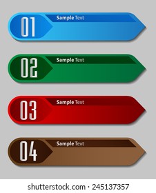 colorful modern text box template for website computer graphic technology and internet, numbers.