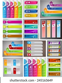 colorful modern text box template for website computer graphic technology and internet, numbers. Set of color frames for text or quotes. brochure. many, various