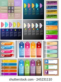 colorful modern text box template for website computer graphic and internet, numbers. Set of color frames for 