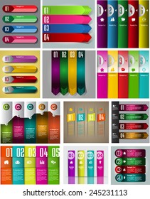 colorful modern text box template for website computer graphic and internet, numbers. Set of color frames for 