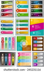 colorful modern text box template for website computer graphic and internet, numbers. Set of color frames for 