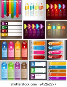 colorful modern text box template for website computer graphic technology and internet, numbers. Set of color frames for text or quotes. brochure. many, various