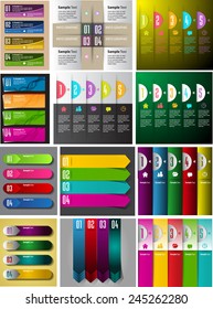 colorful modern text box template for website computer graphic technology and internet, numbers. Set of color frames for text or quotes. brochure. many, various
