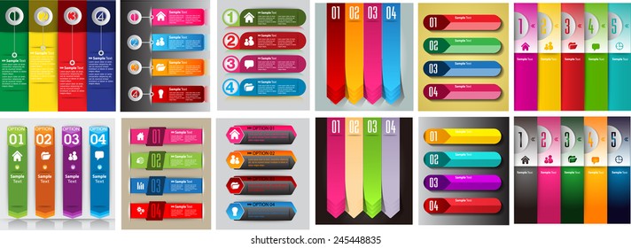 colorful modern text box template for website computer graphic technology and internet, numbers. Set of color frames for text or quotes. brochure. many, various