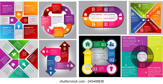 colorful modern text box template for website computer graphic technology and internet, numbers. Set of color frames for text or quotes. brochure. many, various