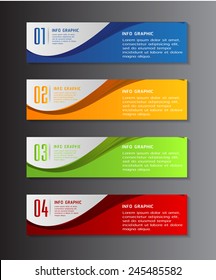 colorful modern text box template for website computer graphic technology and internet, numbers.