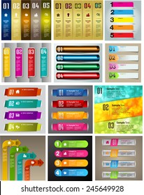 colorful modern text box template for website computer graphic technology and internet, numbers. Set of color frames for text or quotes. brochure. many, various