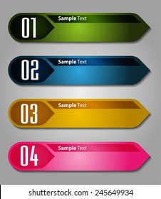 colorful modern text box template for website computer graphic technology and internet, numbers