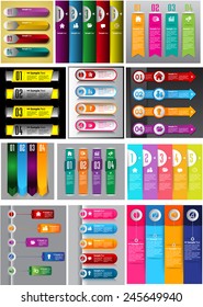 colorful modern text box template for website computer graphic technology and internet, numbers. Set of color frames for text or quotes. brochure. many, various