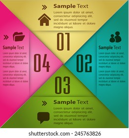 colorful modern text box template for website computer graphic technology and internet, numbers. 