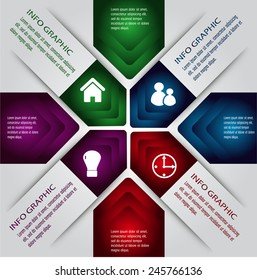 colorful modern text box template for website computer graphic technology and internet, numbers.