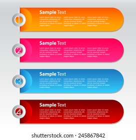 colorful modern text box template for website computer graphic technology and internet, numbers