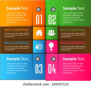 colorful modern text box template for website computer graphic technology and internet, numbers.